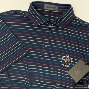 G Fore GMP000089 Men's Small Striped Golf Polo Shirt 25th US Open Oakmont NEW